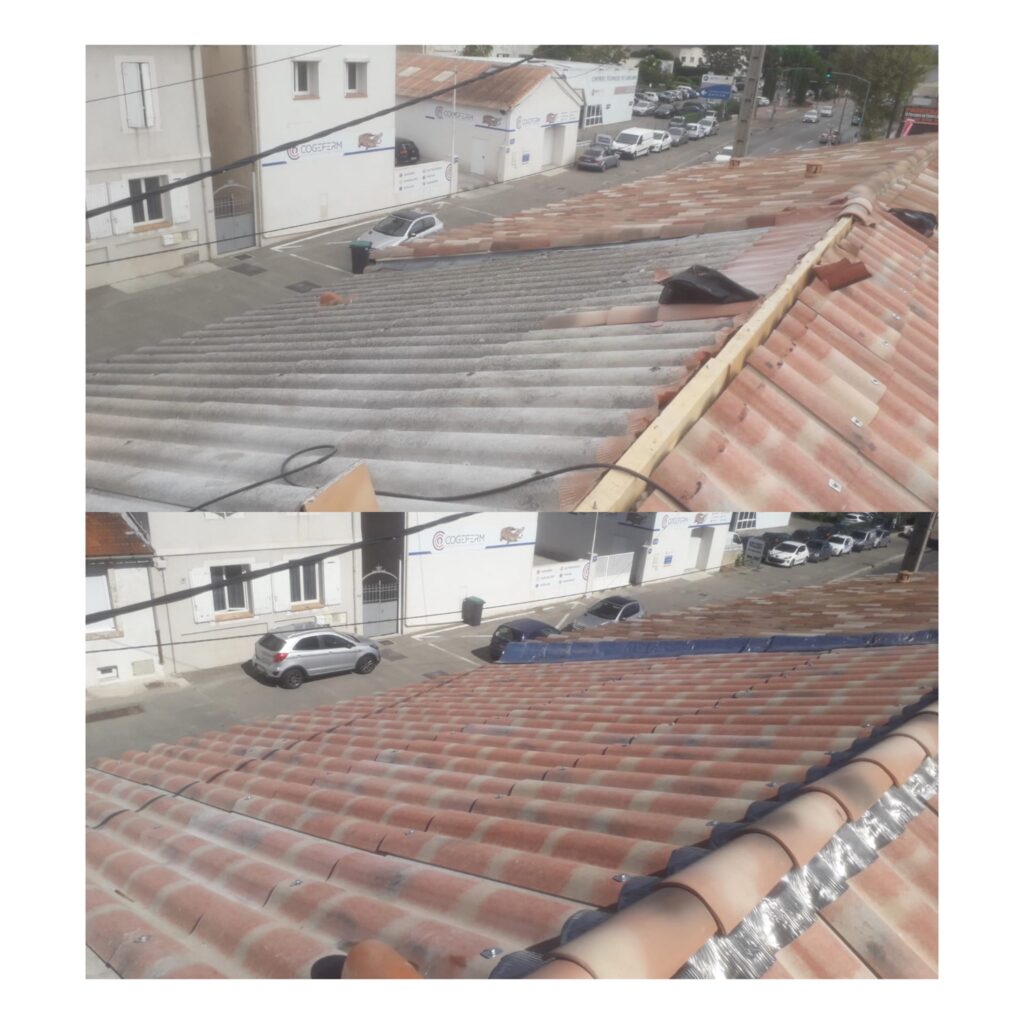 Chantier de changement de toiture à Marseille