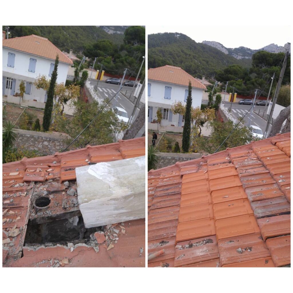 Remplacement tuiles cassées à Marseille