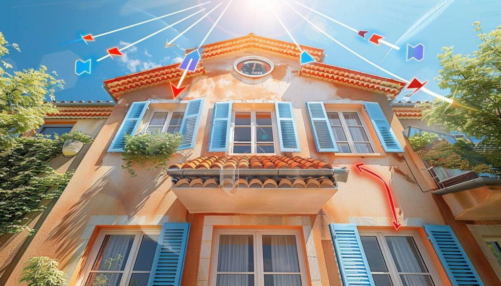 Toiture isolée d'une maison marseillaise reflétant la chaleur et maintenant l'intérieur frais